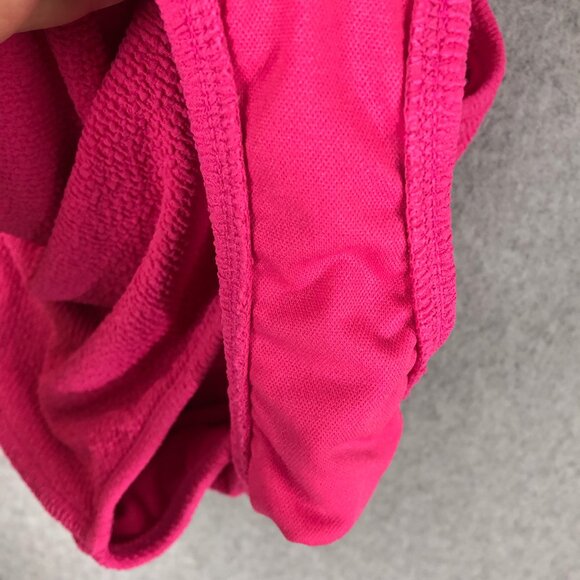 Shade & Shore Seersucker Barbie Pink One Piece Swimsuit Size Small - Picture 5 of 5